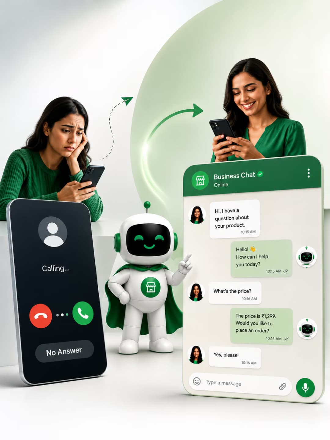 WA Agent AI Voice Agent handling customer calls