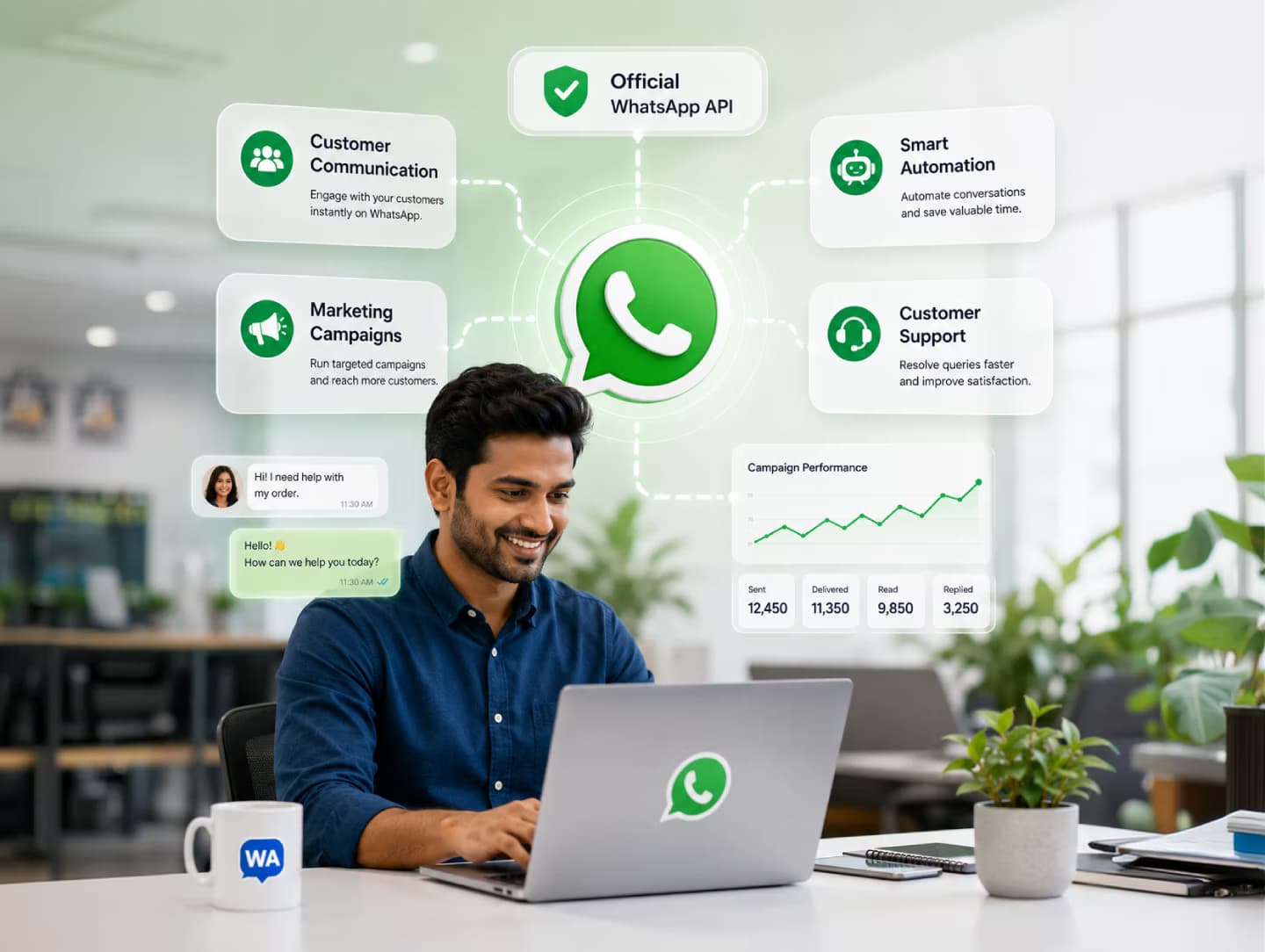 WA Agent Official WhatsApp API Business Dashboard