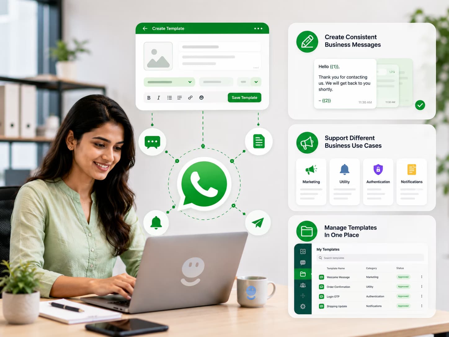WhatsApp Message Templates Management Dashboard